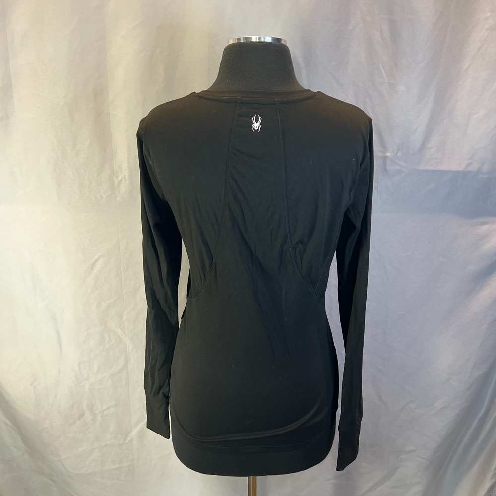 Spyder Active Performance Top Womens Small Black Nylon Stretch Moisture Wicking - Picture 3 of 13